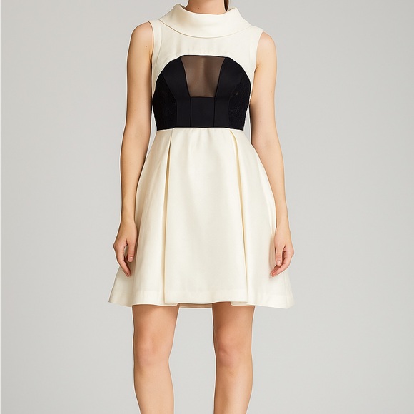 Bebe Collection Women’s Dress Size 8 Open Pleated Back Mini 100% Silk Party NWT - Picture 1 of 16